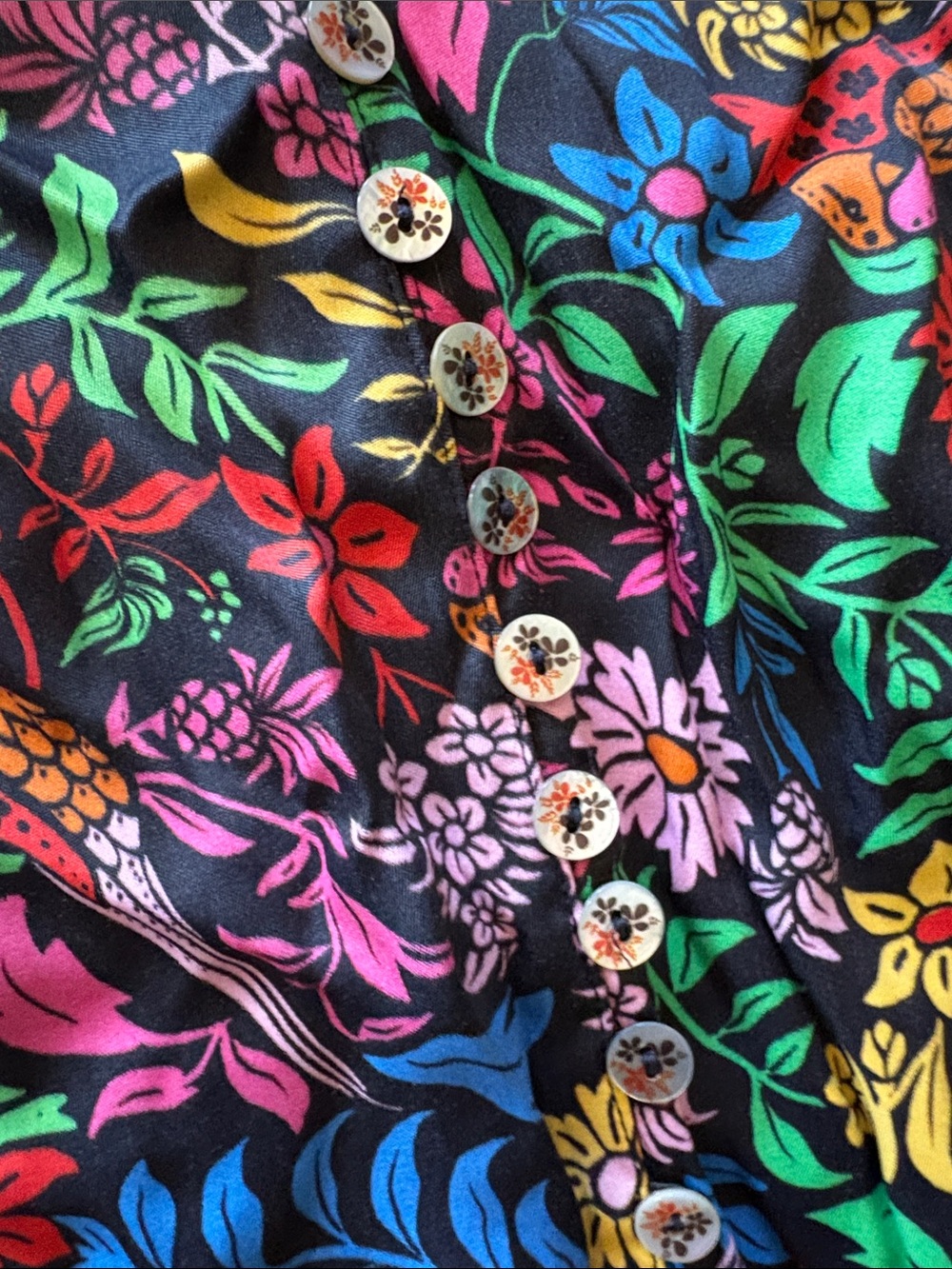FARM Rio Multicolor Floral Button-Front Midi Dress - Picture 2 of 3